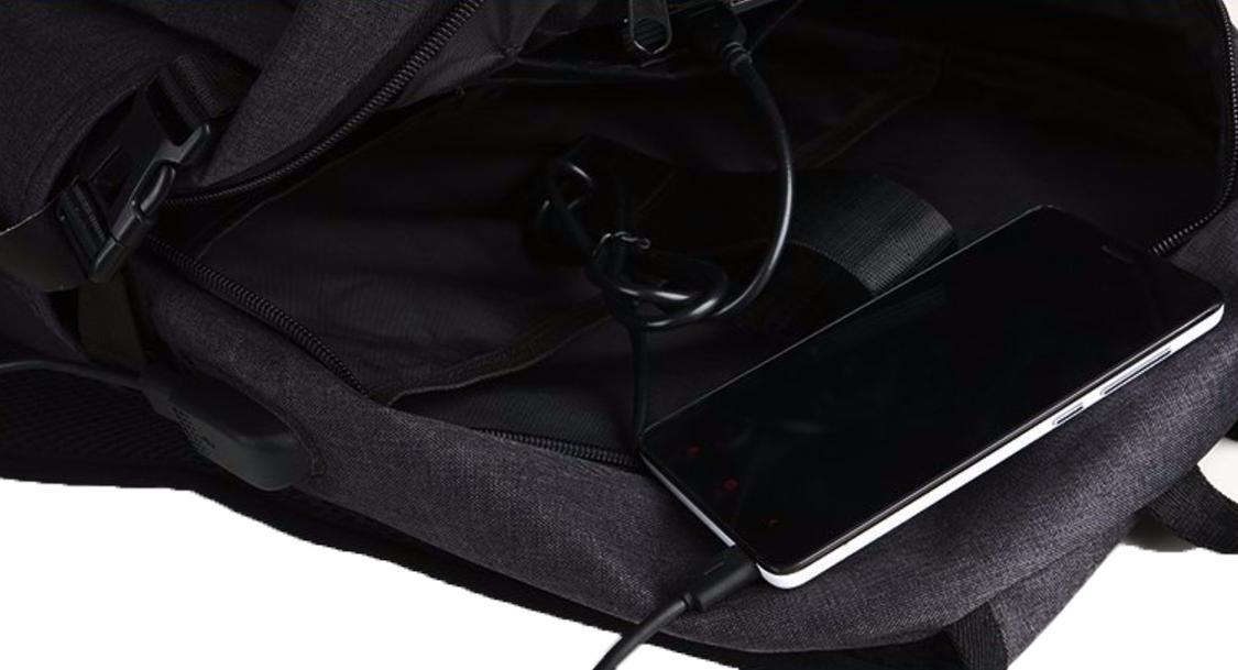 Mancro Business Water Resistant Backpack  - рюкзак для ноутбука 17" с USB-портом  (Black) купить в интернет-магазине icover