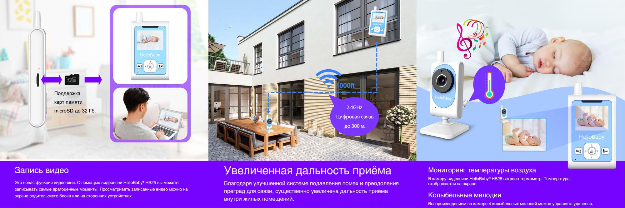Видеоняня HelloBaby HB25 (White) купить в интернет-магазине icover