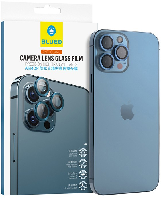 Защитное стекло BlueO Camera ARMOR Lens для камеры iPhone 13 Pro/13 Pro Max (Light blue) купить в интернет-магазине icover