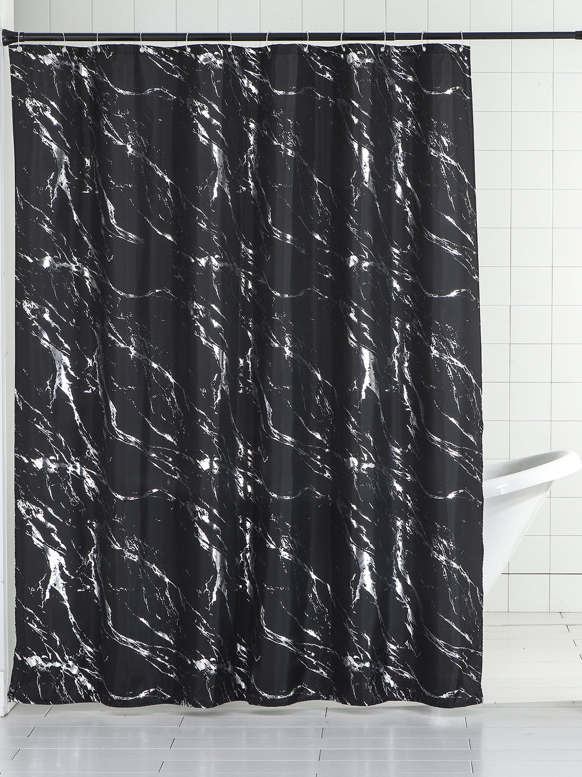 Штора для ванной комнаты Ridberg с блестками 180x200 см (Black) купить в интернет-магазине icover