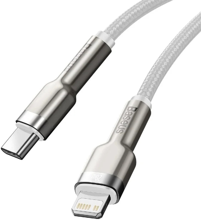 Кабель Baseus Cafule Metal (CATLJK-A02) USB-C/Lightning 1m (White) купить в интернет-магазине icover