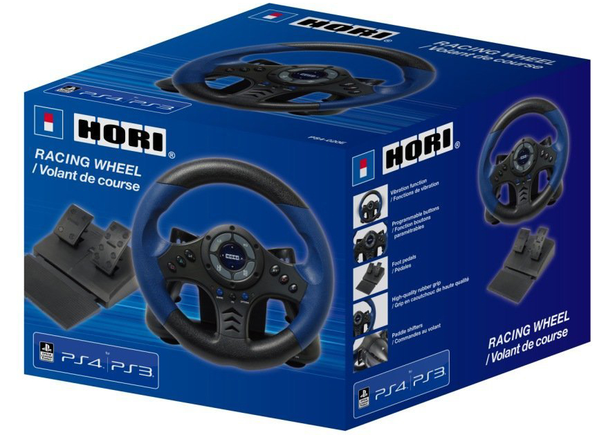 Hori Racing Wheel Controller - руль для Sony PlayStation 3 и 4 (Black/Blue) купить в интернет-магазине icover