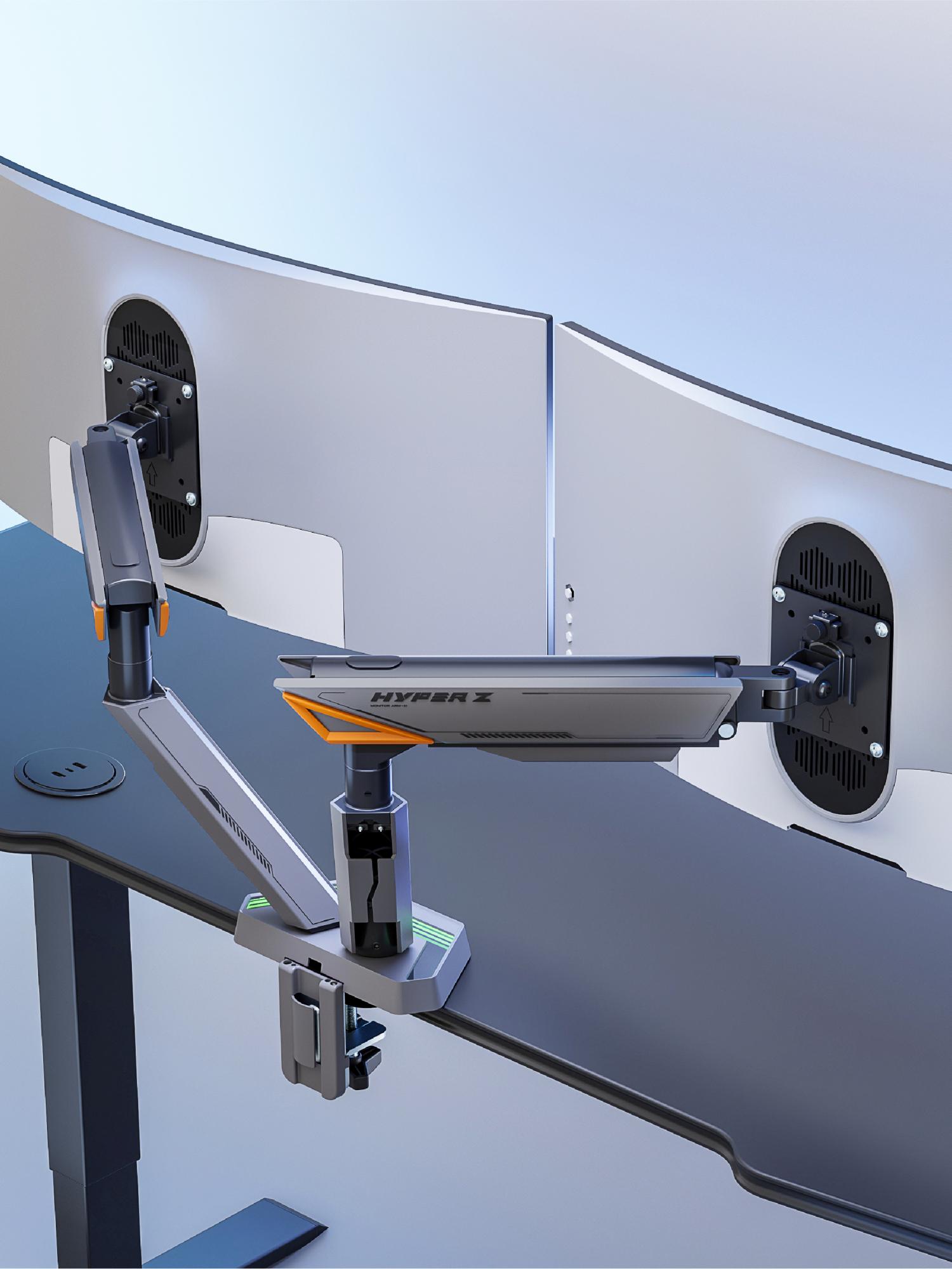 Кронштейн для двух мониторов Ridberg Monitor Arm LDT93-C024L (Grey) купить в интернет-магазине icover