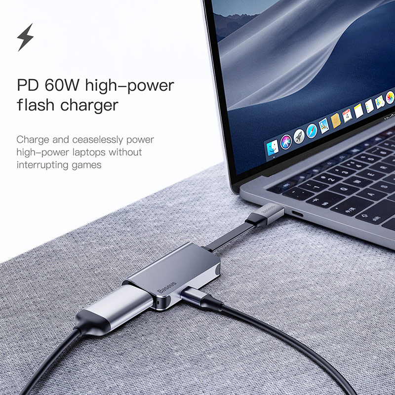 USB-концентратор Baseus Little box (CAHUB-E), разъемов: 2 (Dark Grey) купить в интернет-магазине icover