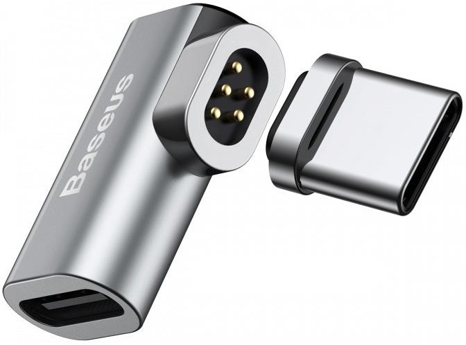 

Переходник Baseus Mini Magnetic Type-C Elbow Adapter Converter CATCX-0G (Gray)