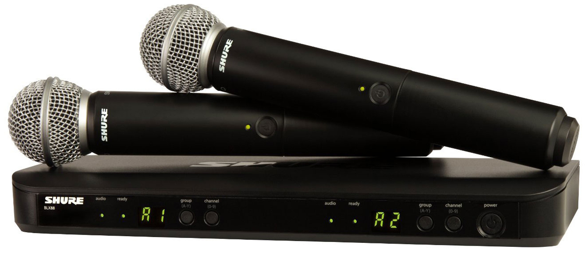 Shure BLX288E/SM58 K3E - двухканальная радиосистема с двумя ручными передатчиками SM58 (Black) купить в интернет-магазине icover