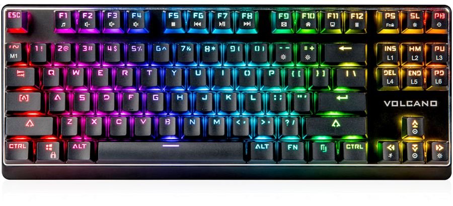 Игровая клавиатура Modecom Volcano Lanparty RGB Outemu Brown Switch K-MC-LANPARTY-U-RGB-BROWN-RU (Black) купить в интернет-магазине icover