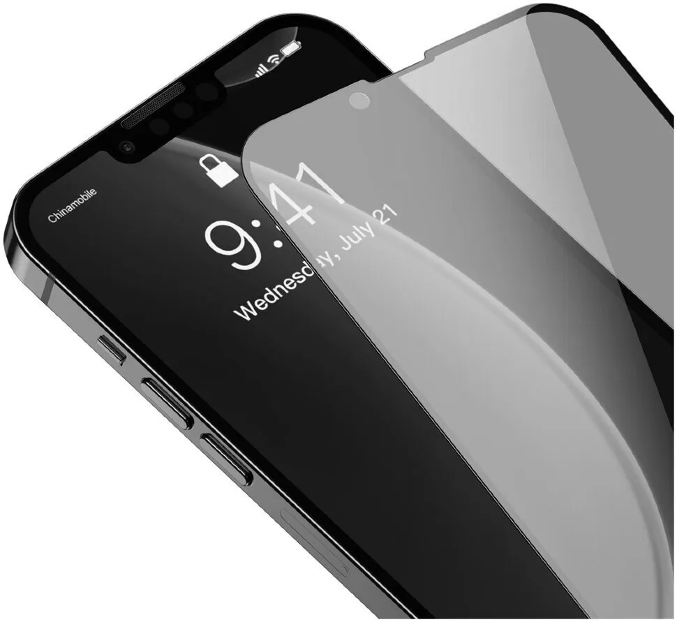 Защитное стекло Baseus Curved Crack-resistant Anti-spy 0.23 (SGQP020401) для iPhone 13/13 Pro (Black) купить в интернет-магазине icover