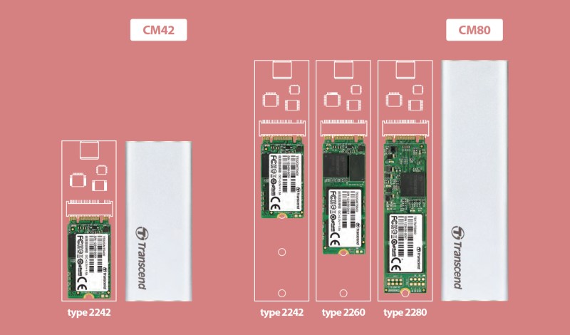 Внешний корпус Transcend CM80 для M.2 SSD (Silver) купить в интернет-магазине icover