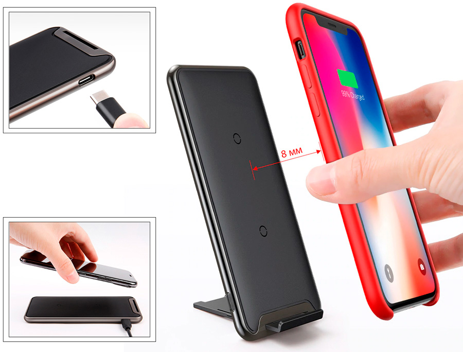 Беспроводное зарядное устройство Baseus Three-coil Wireless Charging Pad WXHSD-B01 (Black) купить в интернет-магазине icover