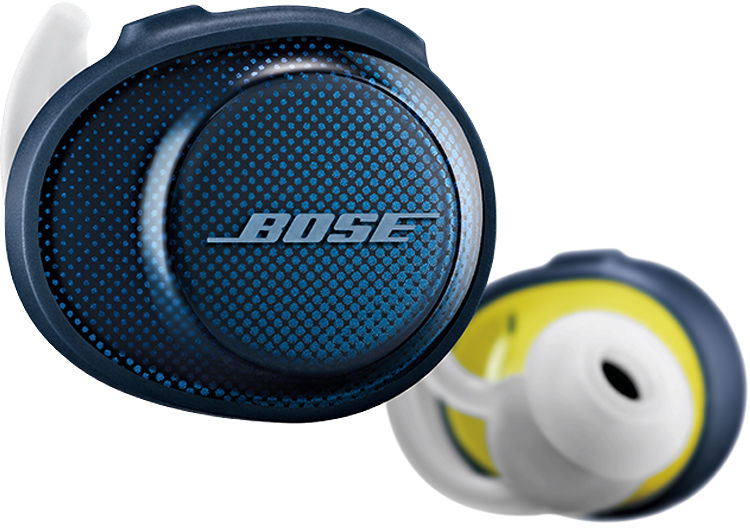 Bluetooth-наушники Bose SoundSport Free с микрофоном (Midnight Blue/Citron) купить в интернет-магазине icover