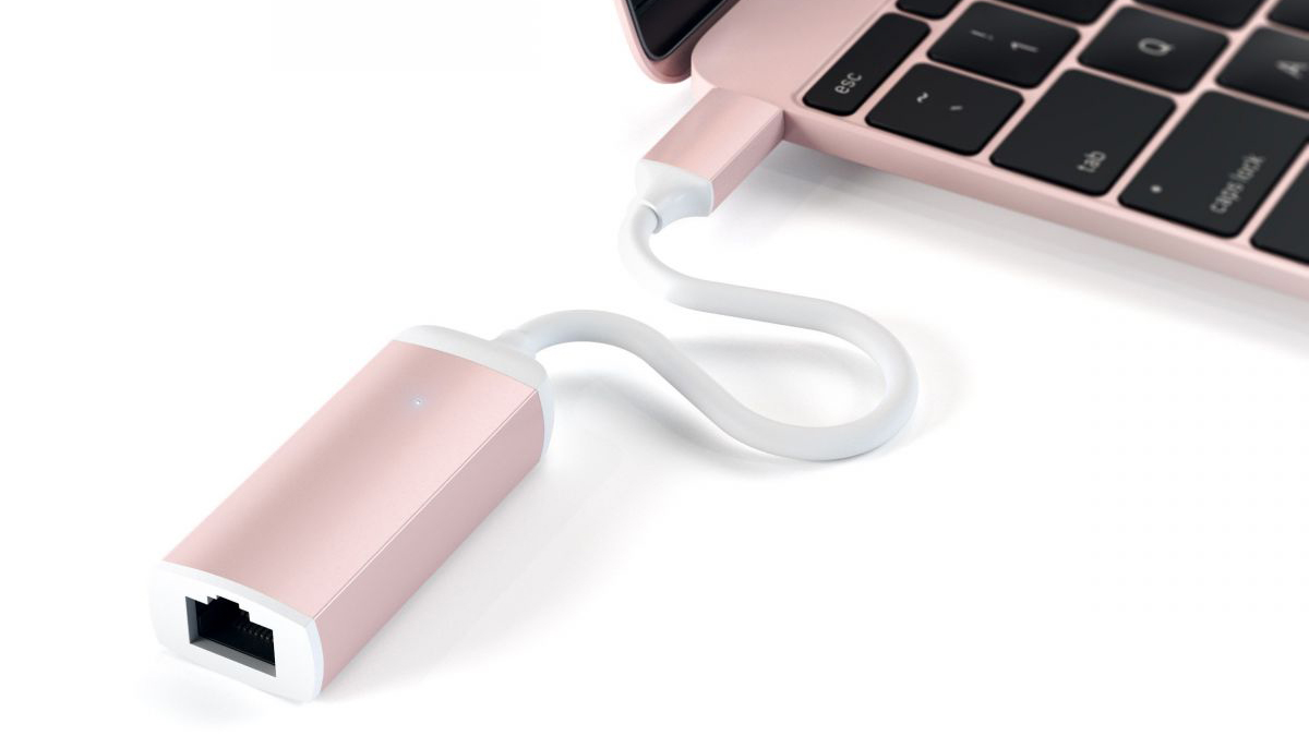 Адаптер Satechi Aluminium USB-C to Ethernet ST-TCENR (Rose Gold) купить в интернет-магазине icover