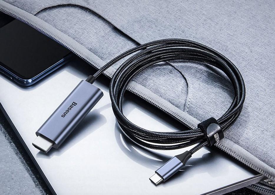 Кабель Baseus C-Video (CATCY-D0G) USB-C to HDMI 1.8m (Dark Grey) купить в интернет-магазине icover