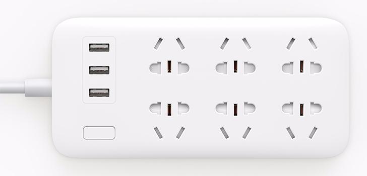 Удлинитель Xiaomi Mijia Smart Power Platooninsert 2А с 3 USB-портами  (White) купить в интернет-магазине icover