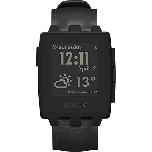 Pebble Steel - умные часы с кожаным ремешком в комплекте (Black Matte) купить в интернет-магазине icover