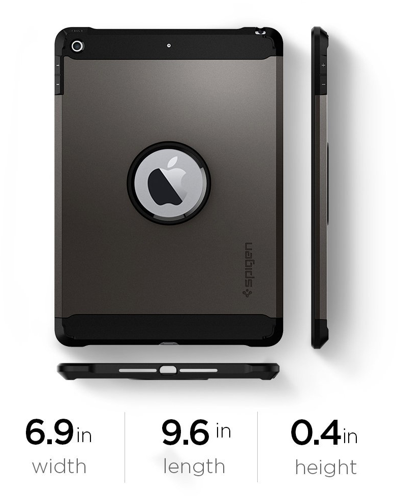 Чехол-накладка Spigen Tough Armor (053CS22261) для iPad 9.7 (Gun metal) купить в интернет-магазине icover
