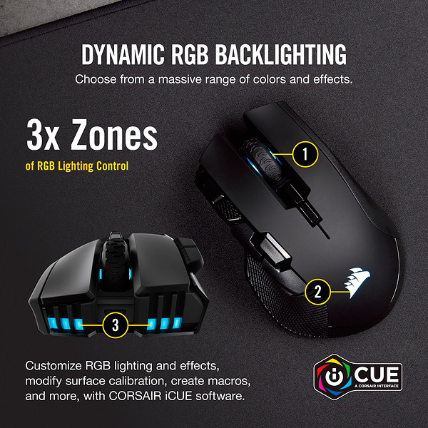 Игровая мышь Corsair Gaming Ironclaw RGB CH-9317011-EU (Black) купить в интернет-магазине icover