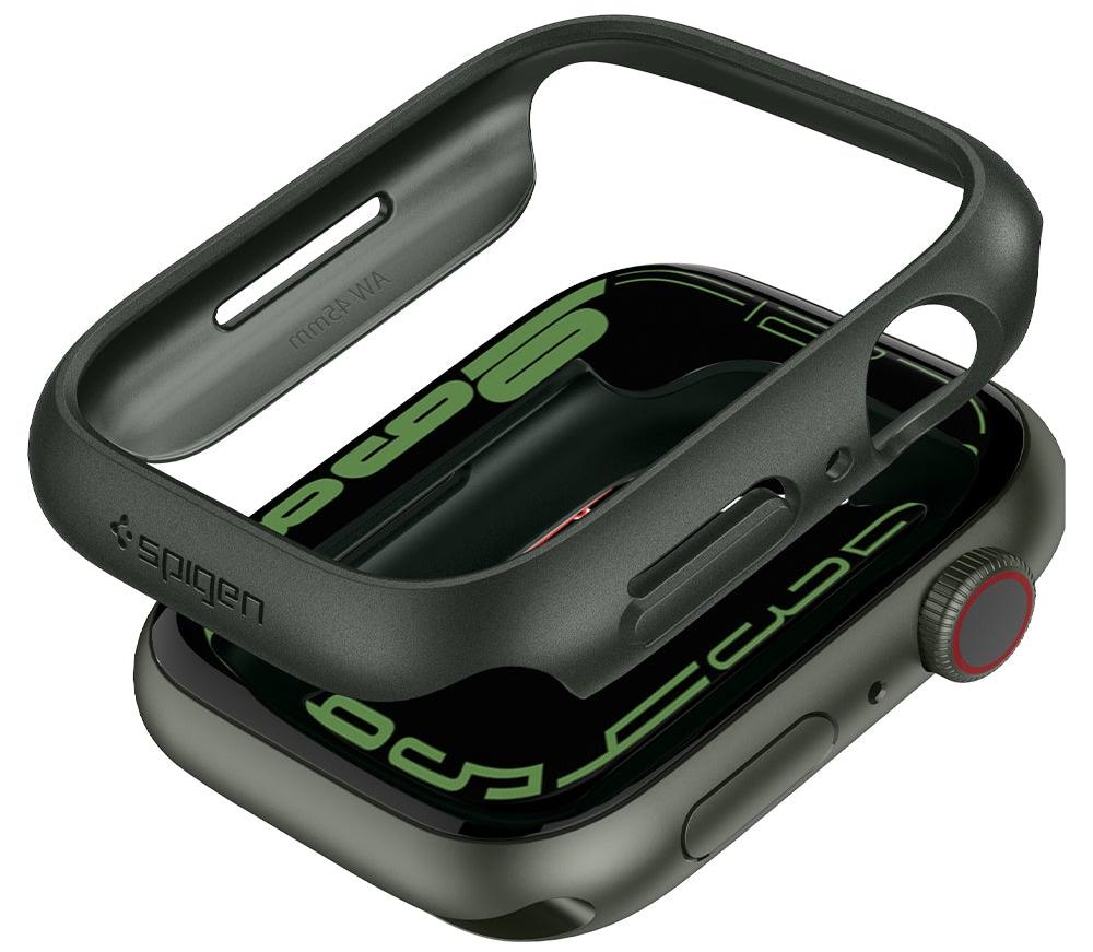 Чехол Spigen Thin Fit (ACS04175) для Apple Watch Series 7 45 mm (Military Green) купить в интернет-магазине icover