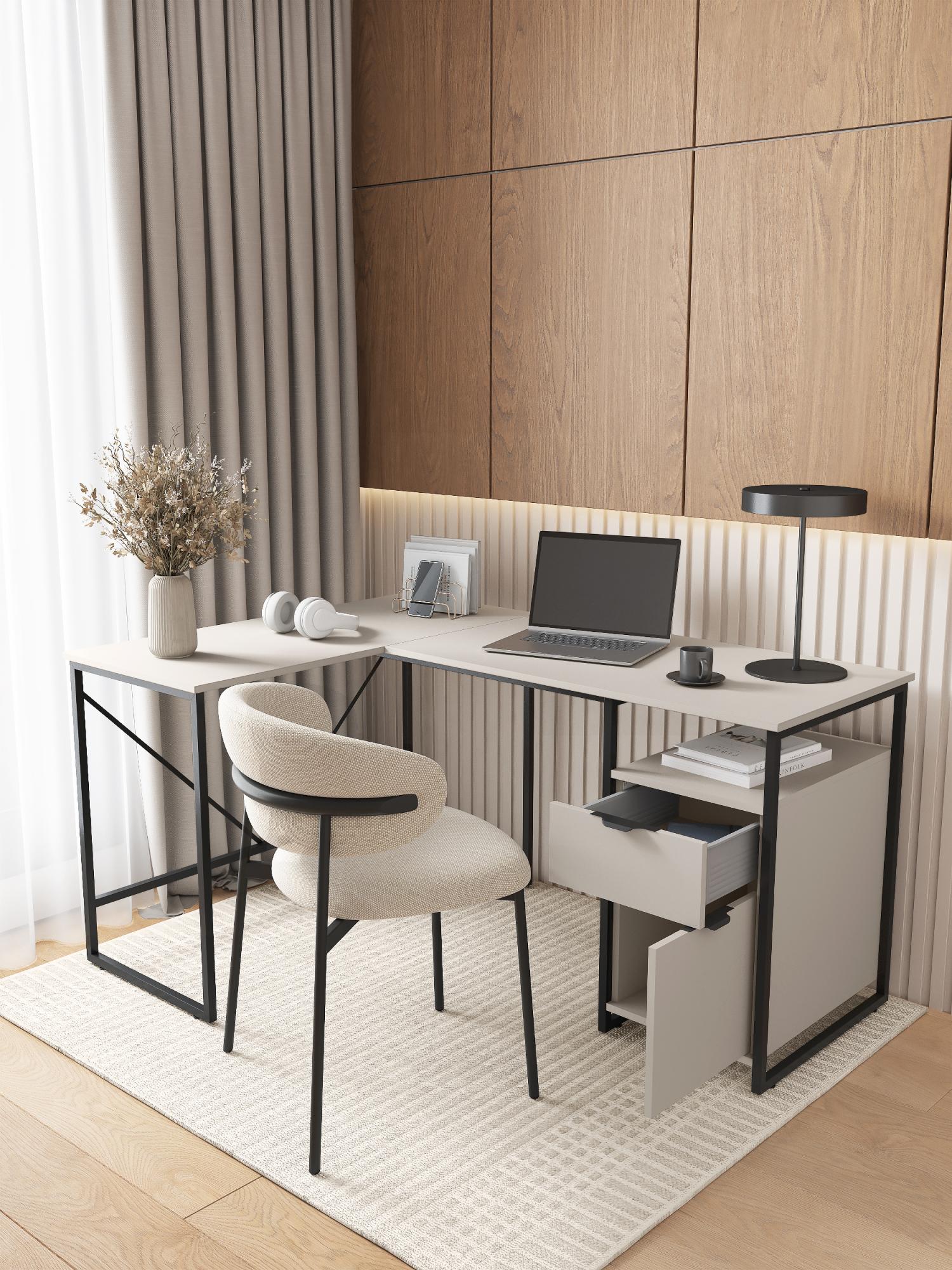 Стол письменный лофт RIDBERG NEVADA (Cashmire/Black) купить в интернет-магазине icover