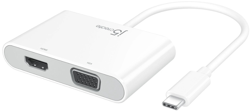 Переходник j5create JCA175 USB-C to VGA/HDMI/USB3.0/USB-C (White) купить в интернет-магазине icover