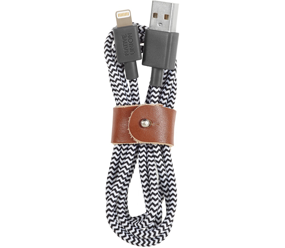 Кабель Native Union Belt Cable USB-Lightning 1.2m (Zebra) купить в интернет-магазине icover