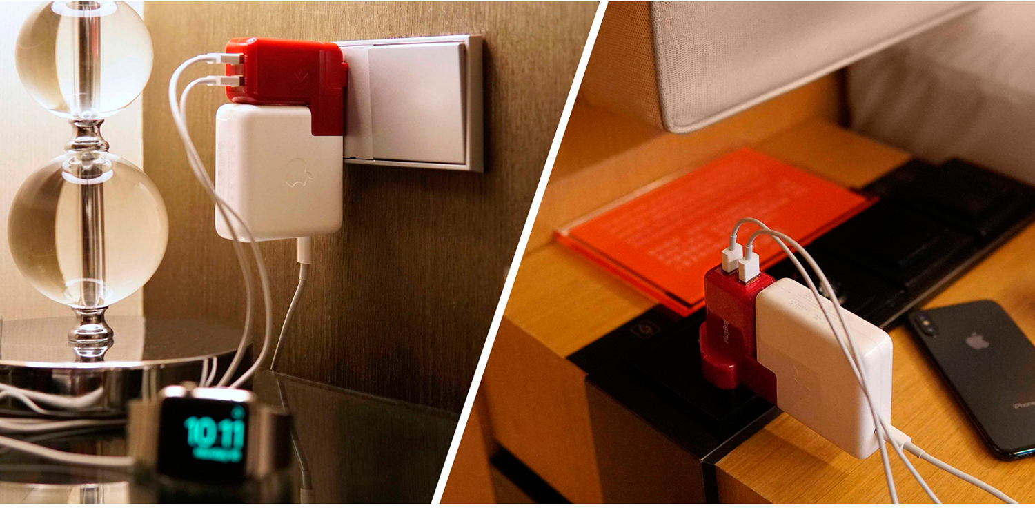 Сетевое зарядное устройство Twelve South PlugBug Duo (12-1706) для MacBook (Red) купить в интернет-магазине icover