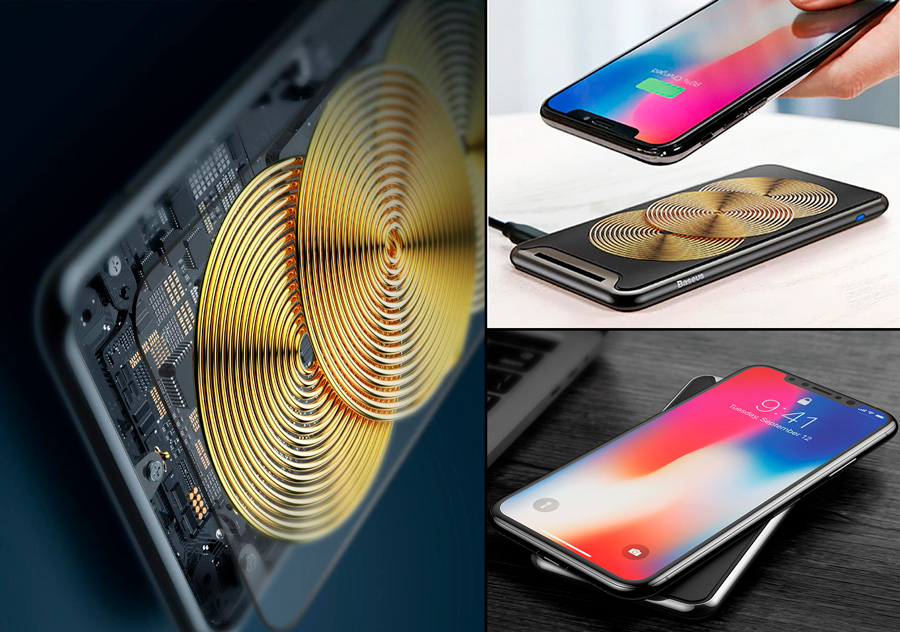 Беспроводное зарядное устройство Baseus Three-coil Wireless Charging Pad WXHSD-B01 (Black) купить в интернет-магазине icover