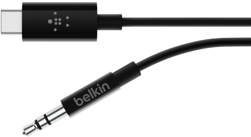 Кабель Belkin Rockstar 3.5mm/USB-C 1.6m (F7U079bt06-BLK) купить в интернет-магазине icover
