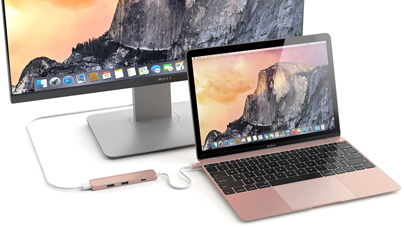 Мультипереходник Satechi Slim Aluminum Type-C Multi-Port Adapter ST-CMAR 4K HDMI (Rose Gold) купить в интернет-магазине icover