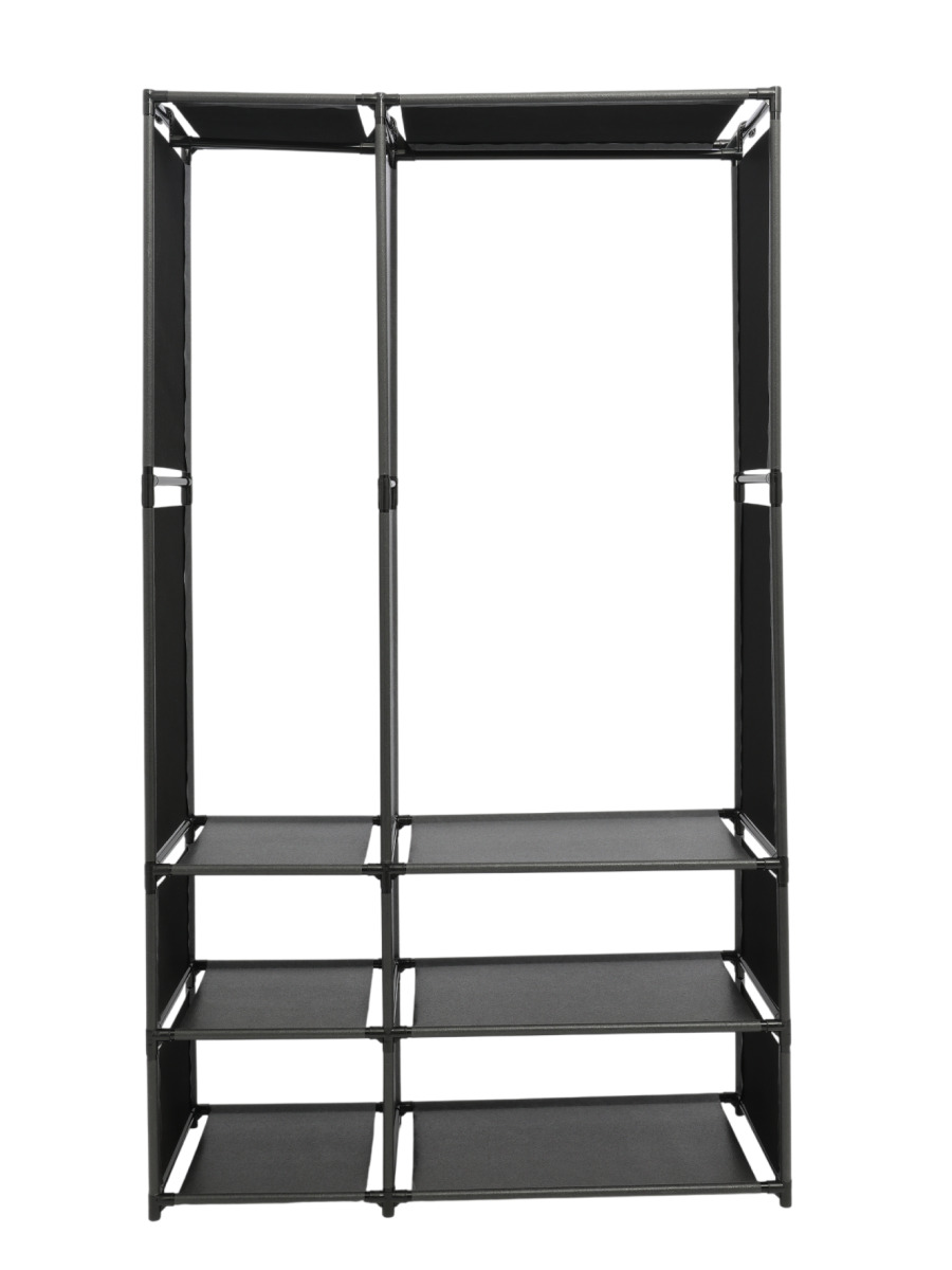 Вешалка напольная для одежды узкая с перегородками Ridberg 2.0 (Black) купить в интернет-магазине icover