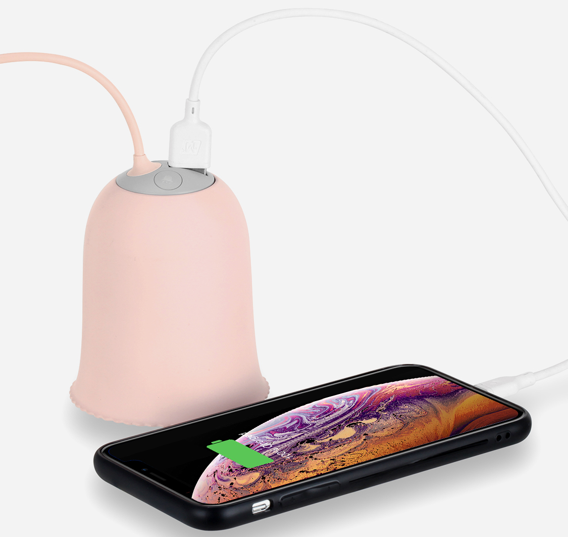 Беспроводной светильник - грелка Momax iWarmer Bell-Lamp External Battery Pack с функцией зарядки (Pink) купить в интернет-магазине icover