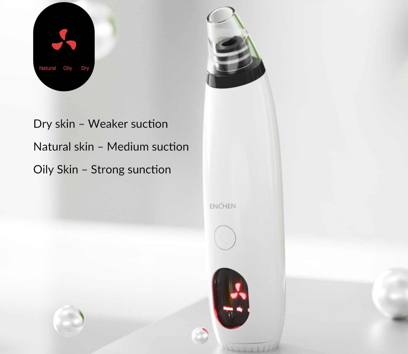 Аппарат для вакуумной чистки кожи лица Enchen Blackhead Remove EB1001 (White) купить в интернет-магазине icover