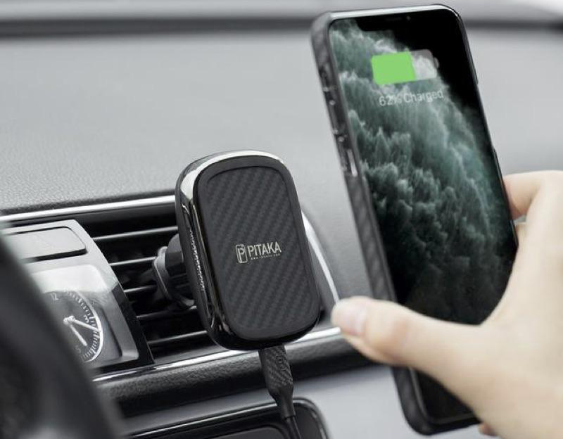 Автомобильный держатель Pitaka New MagMount QI Car Vent CM3001Q (Gun Metal) купить в интернет-магазине icover