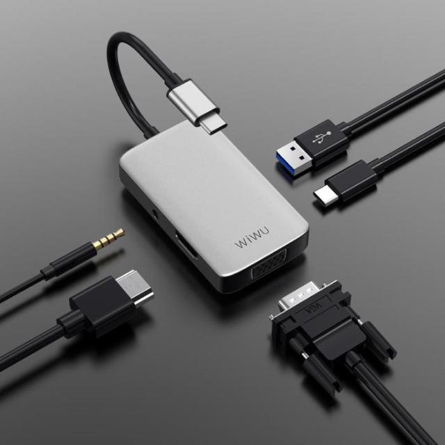 USB-концентратор Wiwu Alpha 513HVP (Grey) купить в интернет-магазине icover