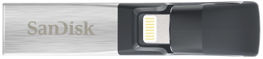 Флеш-накопитель SanDisk iXpand 16Gb USB 3.0/Lightning SDIX30C-016G-GN6NN (Silver) купить в интернет-магазине icover