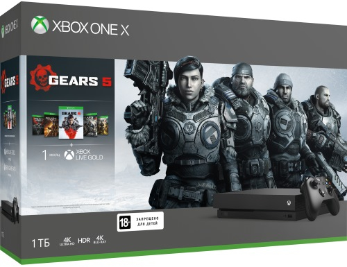 Игровая консоль Xbox One X 1Tb (CYV-00331) Gears of War (Black) купить в интернет-магазине icover