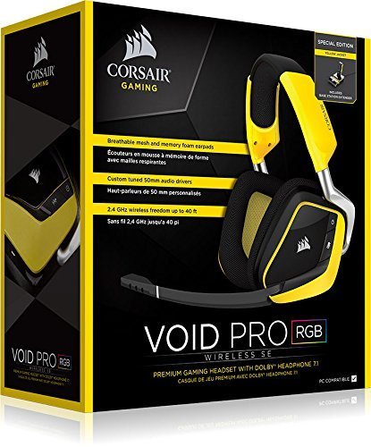 Беспроводная игровая гарнитура Corsair Gaming VOID PRO RGB CA-9011150-EU (Black/Yellow) купить в интернет-магазине icover
