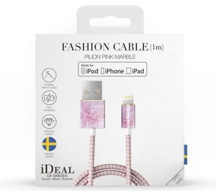 Кабель iDeal Port (IDFCL-52) USB to Lightning (Pillion Pink Marble) купить в интернет-магазине icover