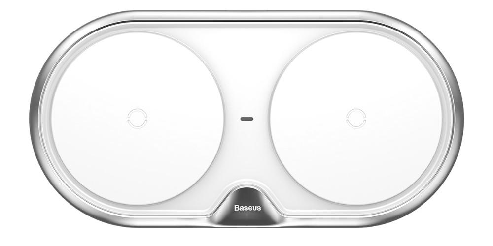 Беспроводное зарядное устройство Baseus Dual Wireless Charger (WXXHJ-A0S) на два устройства (Silver) купить в интернет-магазине icover