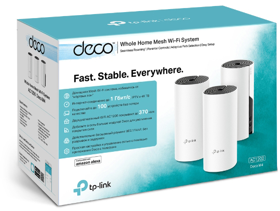 Wi-Fi система TP-Link Deco M4 3 Pack (White) купить в интернет-магазине icover