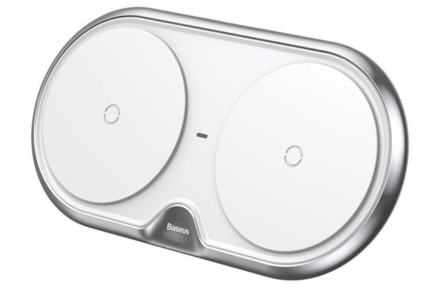 Беспроводное зарядное устройство Baseus Dual Wireless Charger (WXXHJ-A0S) на два устройства (Silver) купить в интернет-магазине icover
