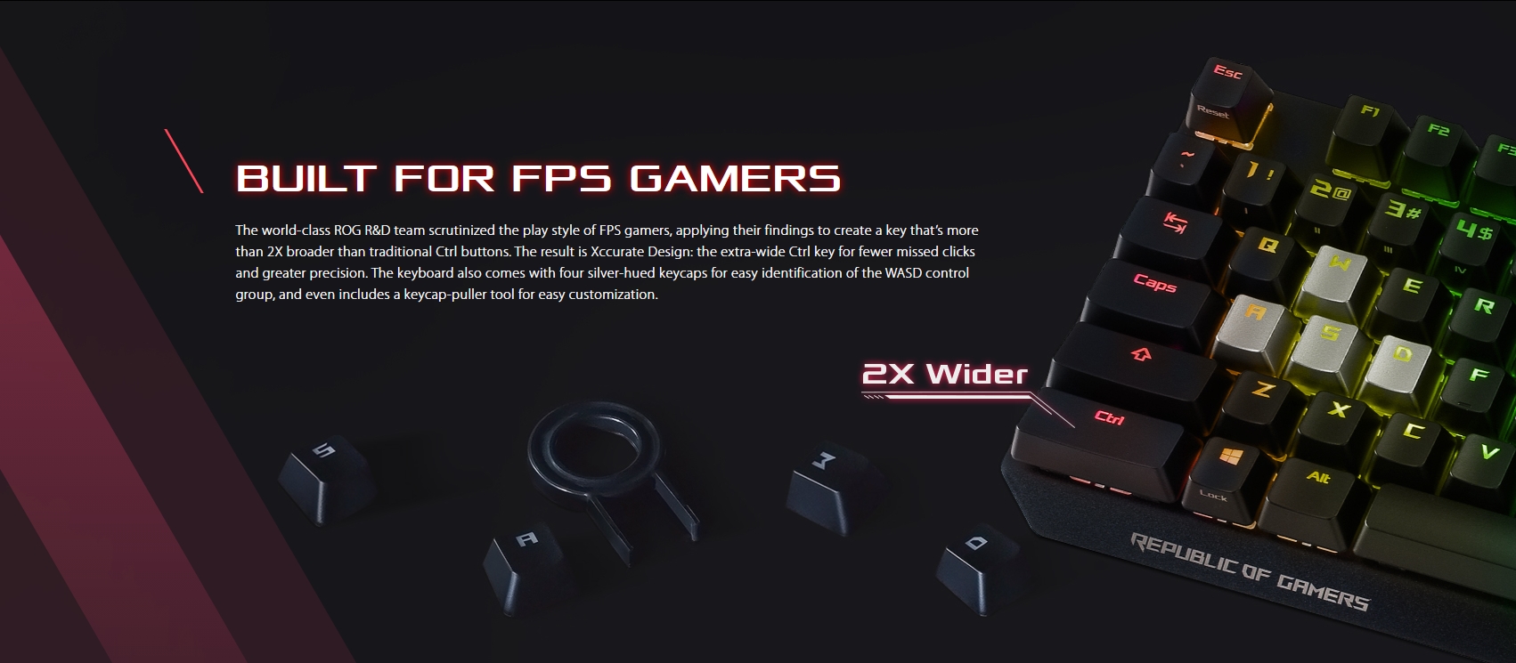 Игровая клавиатура Asus ROG Strix Scope NX Red Switches (90MP0186-B0RA00) купить в интернет-магазине icover
