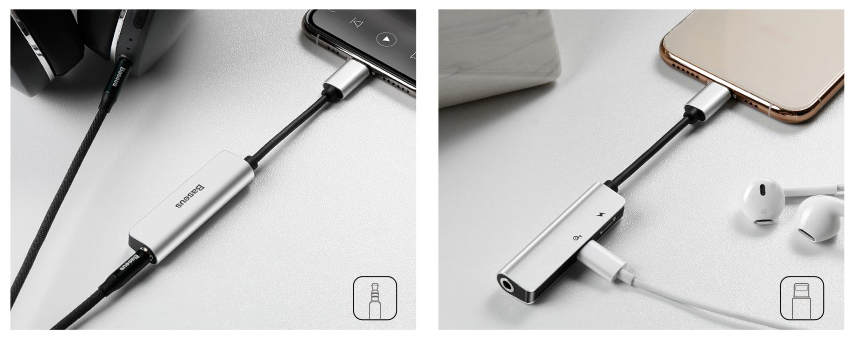 Переходник для iPod, iPhone, iPad Baseus 3-in-1 L52 Lightning-3.5mm/2xLightning CALL52-S1 (Silver) купить в интернет-магазине icover