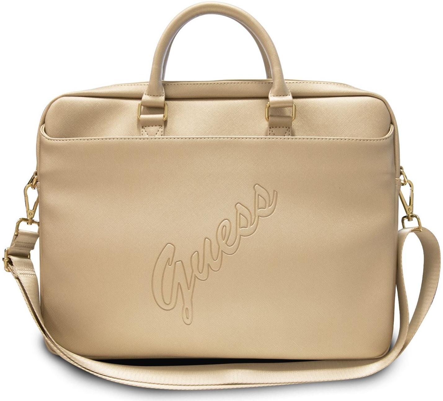 Сумка Guess Saffiano Script Logo (GUCB15PUSASLG) для ноутбука 15'' (Gold) купить в интернет-магазине icover