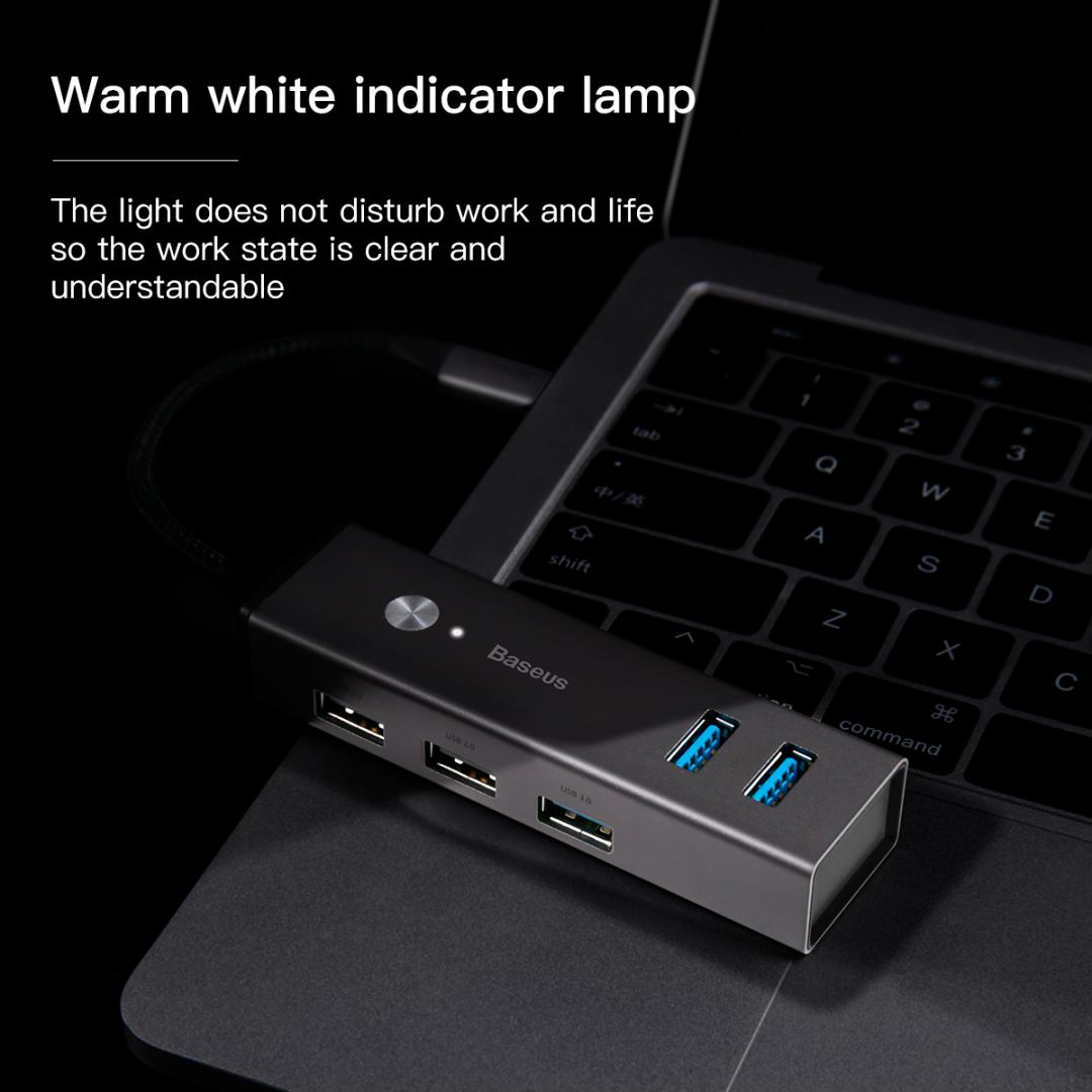 Хаб Baseus Cube USB to 3xUSB 3.0+2xUSB 2.0 CAHUB-C0G (Dark Grey) купить в интернет-магазине icover