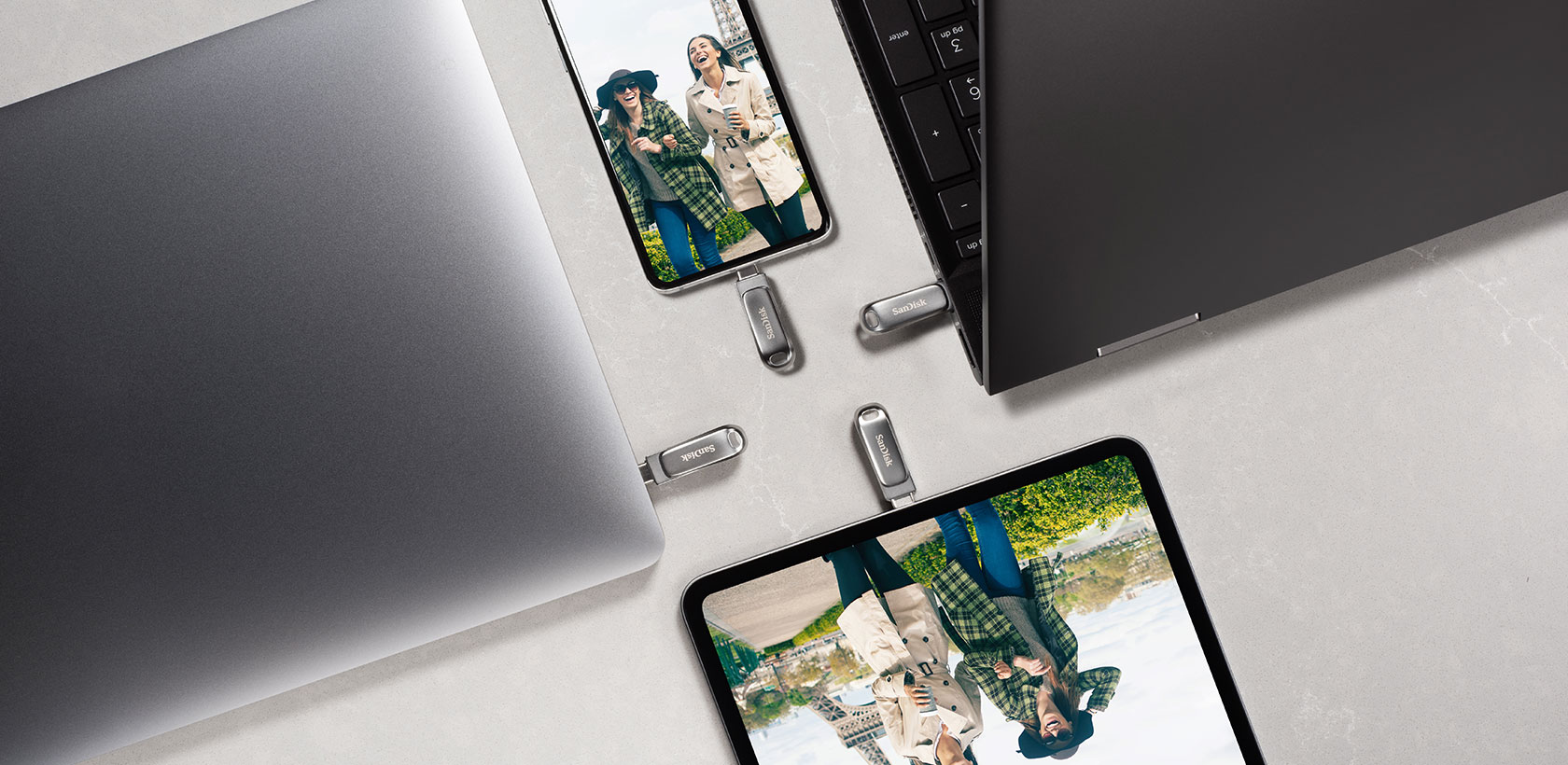 Флеш-накопитель SanDisk Ultra Dual Drive Luxe (SDDDC4-032G-G46) USB-C/A 32GB (Silver) купить в интернет-магазине icover