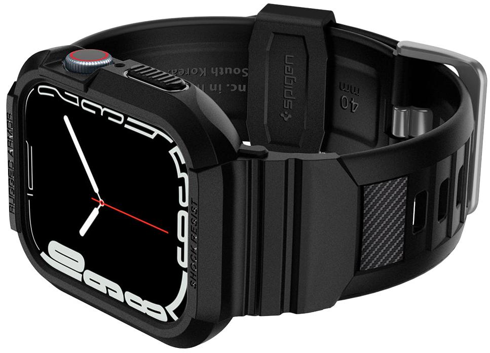 Чехол Spigen Rugged Armor Pro (ACS00546) для Apple Watch series 7/SE/6/5/4 41mm/40mm (Black) купить в интернет-магазине icover