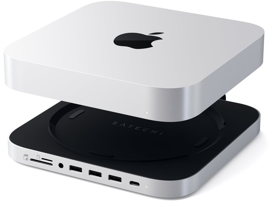 Док-станция Satechi Stand & Hub (ST-MMSHS) для Mac Mini M1 2020 (Silver) купить в интернет-магазине icover