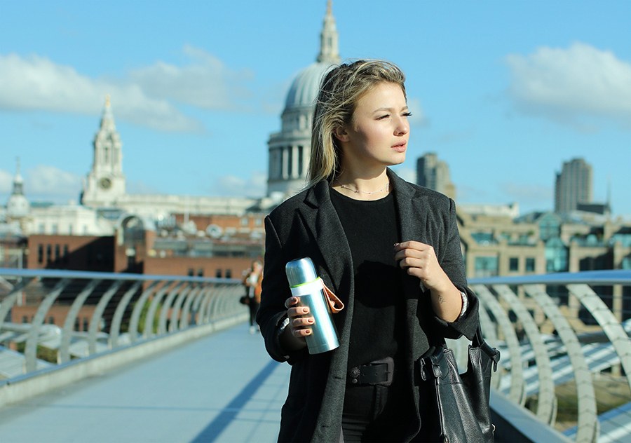 Термос Black+Blum Thermo-Flask (BAM-TF-S001) 350 мл (Сталь-лайм) купить в интернет-магазине icover