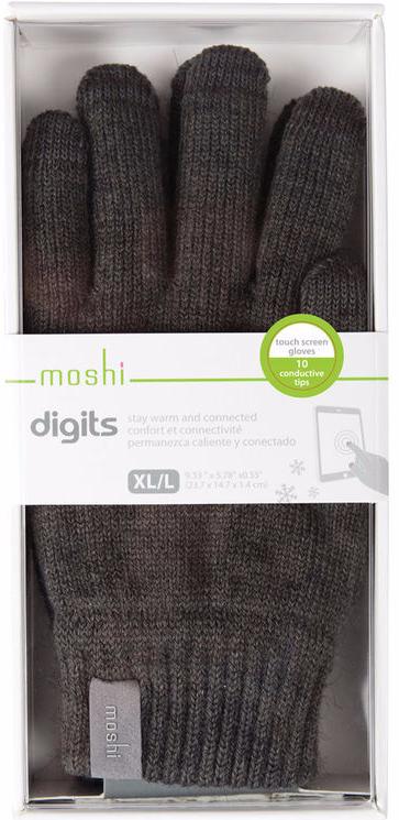 Перчатки Moshi Digits L (99MO065031) для сенсорных устройств (Dark Grey) купить в интернет-магазине icover